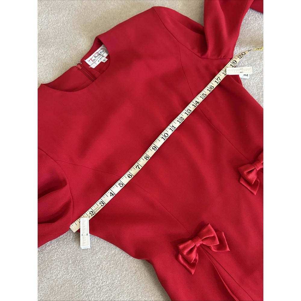 Vintage Talbots Albert Nipon Dress Womens 6 Red Nylon Acetate Made in USA - Picture 13 of 15